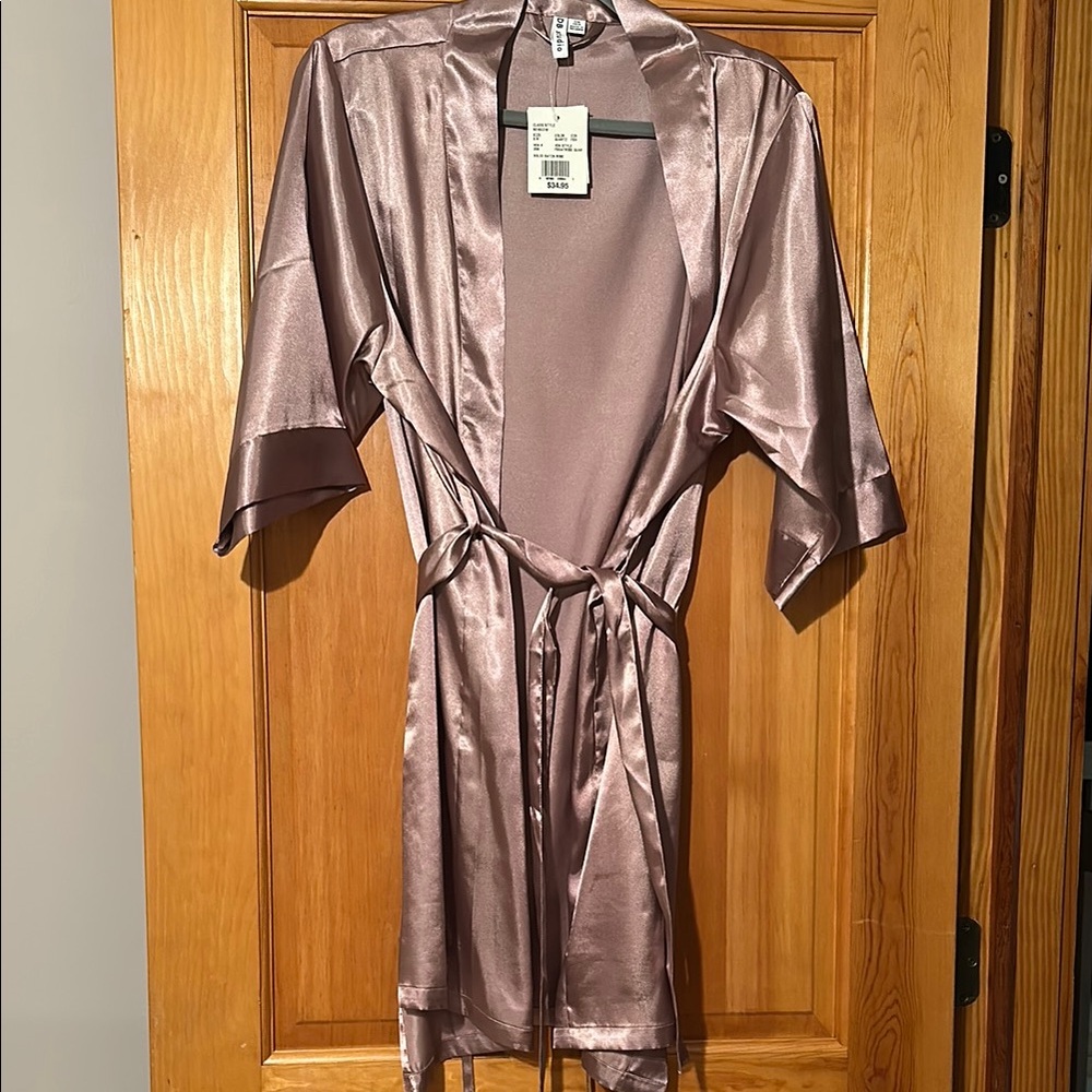 Satin Kimono Robe mauve “quartz” 4-S/M 1-L/XL